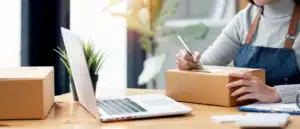 reviewing Venmo and Zelle payments while filling out a package address