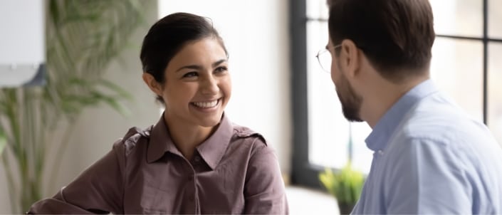 A person consulting with a tax resolution specialist